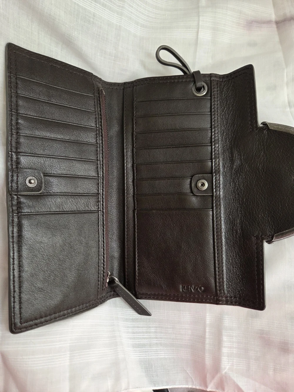 Authentic KENZO Paris Luxury Grain Leather Continental Wallet
